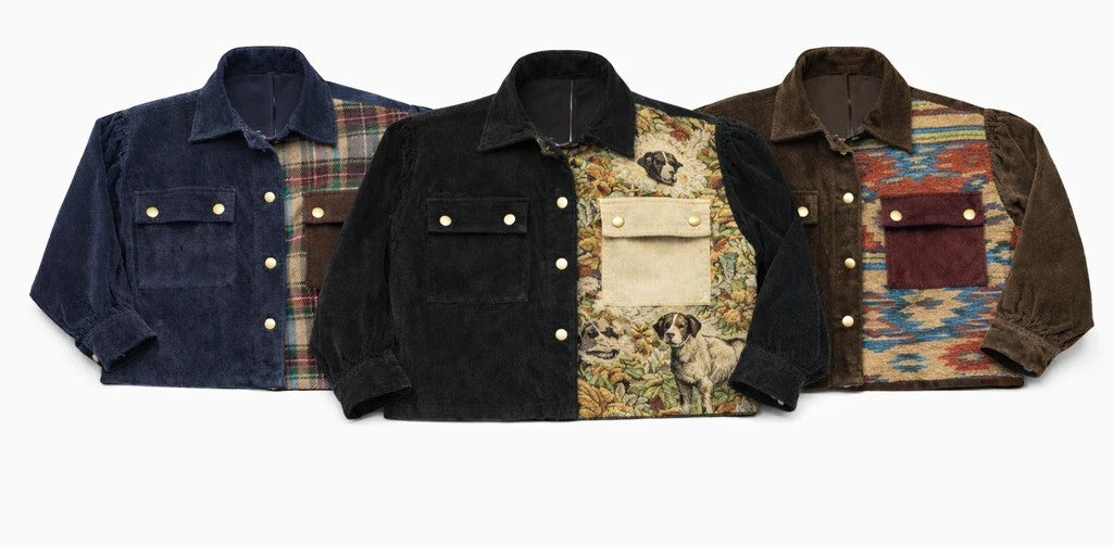 CR1390 Upcycled Patchwork Corduroy Tapestry Jackets – Mixed Fabric Rew ...