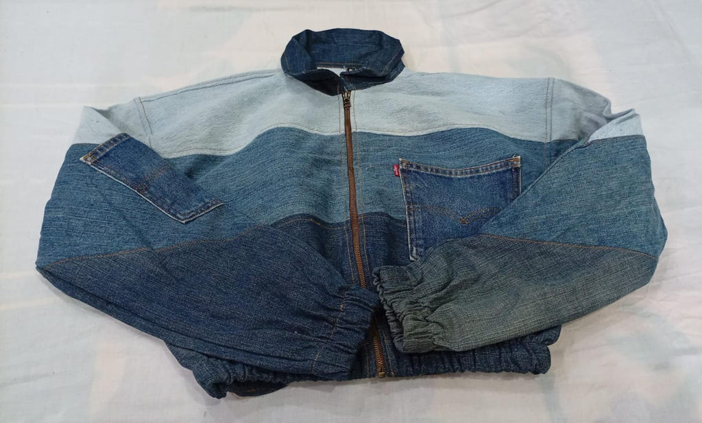 CR13180 Upcycled Levi's Crop Denim Jackets