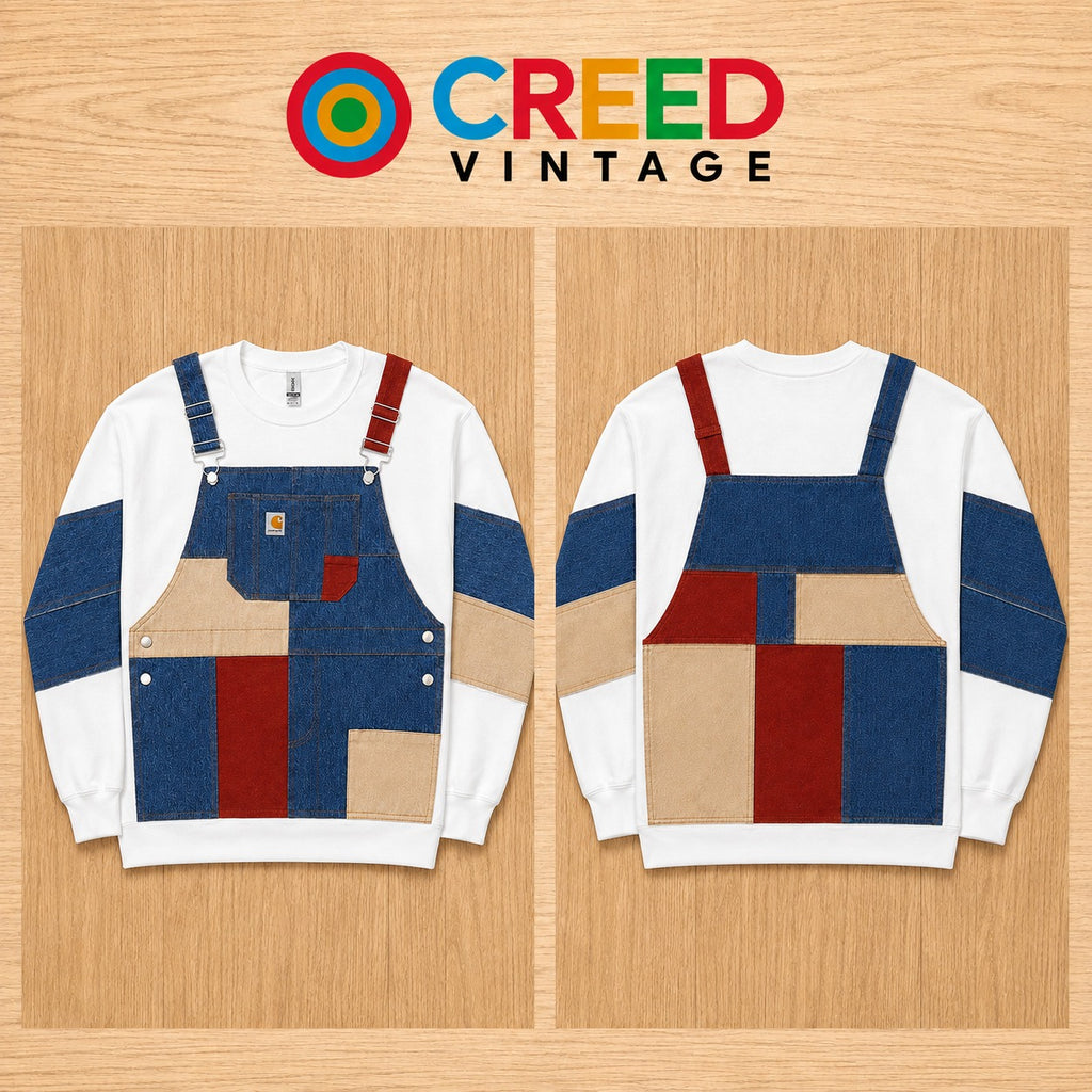 CR2201 UPCYCLED CARHARTT PATCHWORK OVERALL SWEATSHIRT