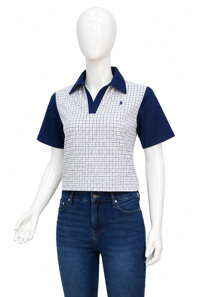 CR2298 UPCYCLED POLO CHECK PANEL SHIRT