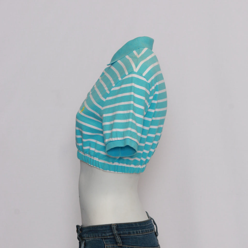 CR11 Elegant Reworked Polo Collar Top