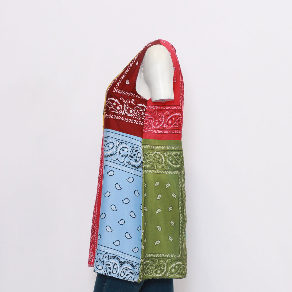 chinese dress ladies Ladies Reworked Bandana Dress With A Modern Silhouette – Creed Vintage