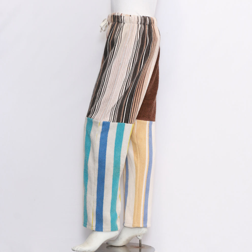 CR245 Multicoloured Reworked Beachwear Towel Men Trousers