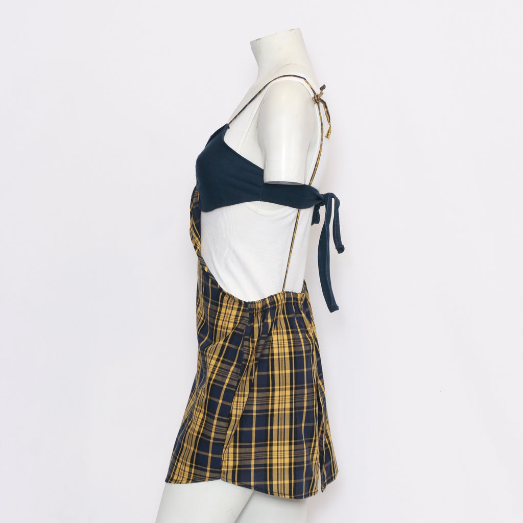 CR6 Reworked Set Of Blouse And Checker Skirt