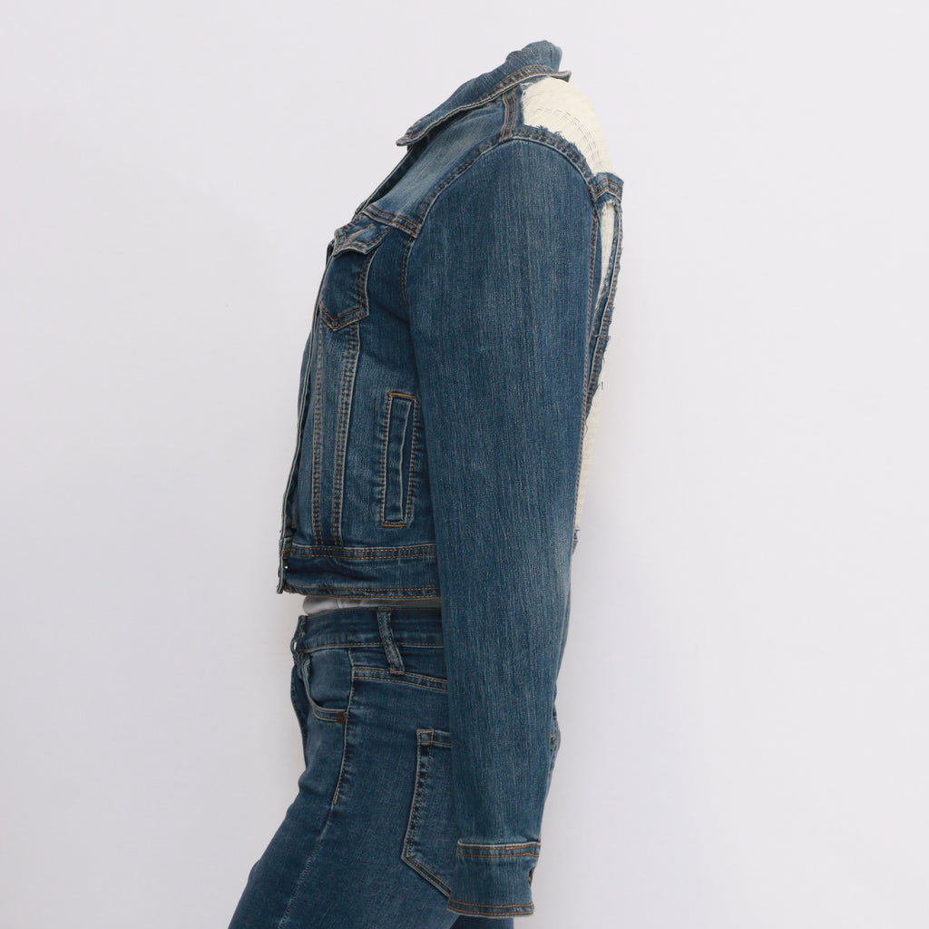 CR248 Mix Brands Reworked Denim Net Jacquard Jacket