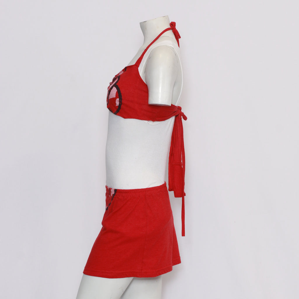 CR197 Reworked Halter Neck Blouse With Elasticated Skirt
