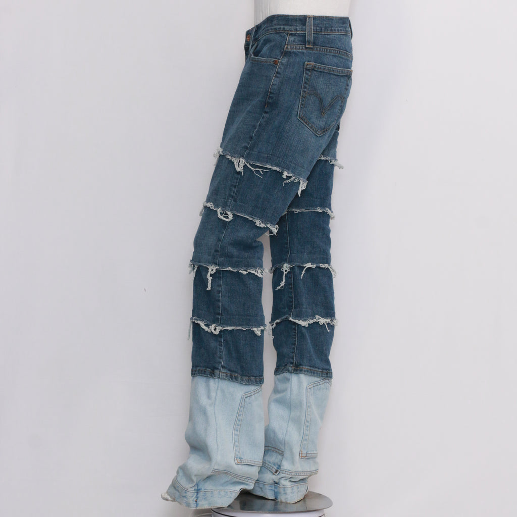 CR067 Reworked Levis Rawedges Denim Pants for Ladies