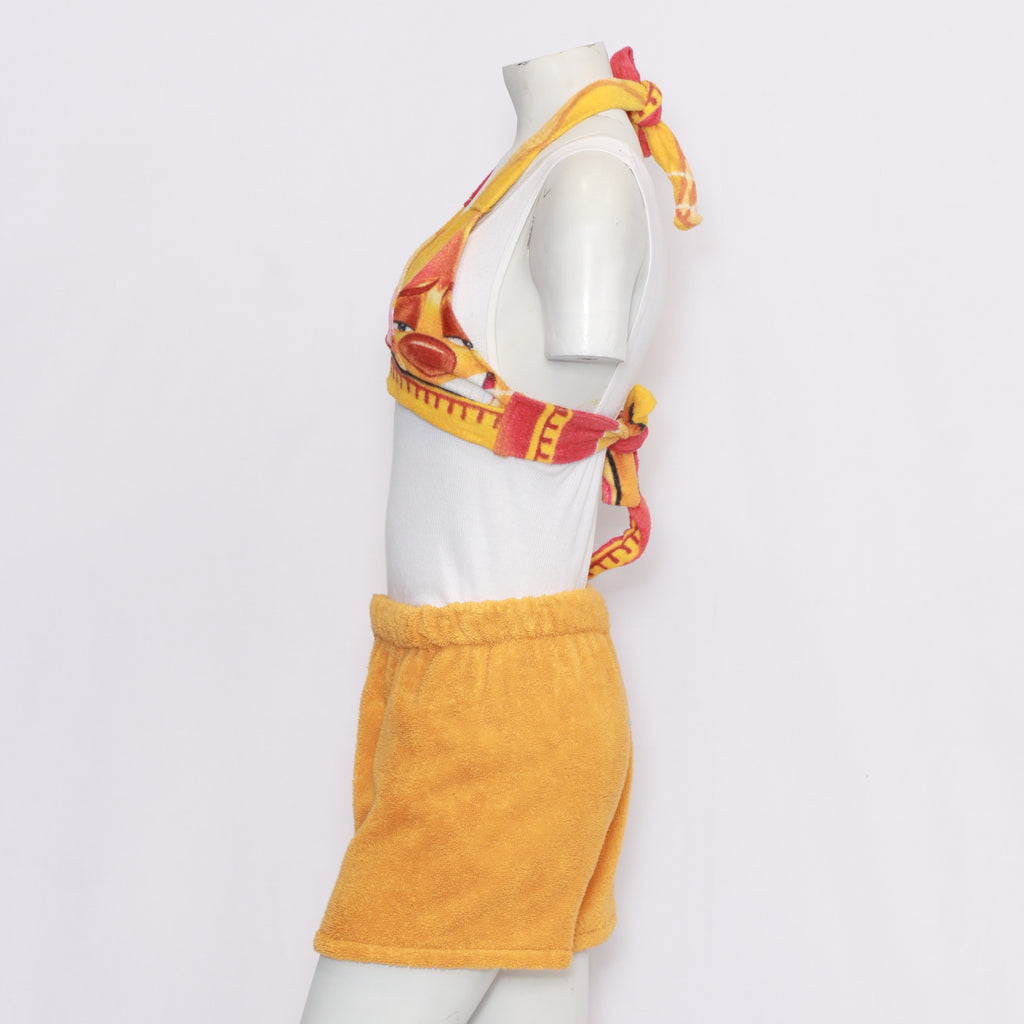 CR617 Reworked Beachwear Towel Blouse With Shorts