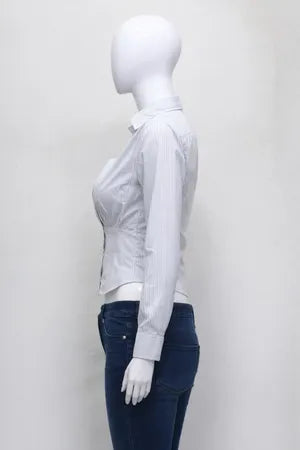 CR1128 Upcycled Buttoned Waist Crop Top