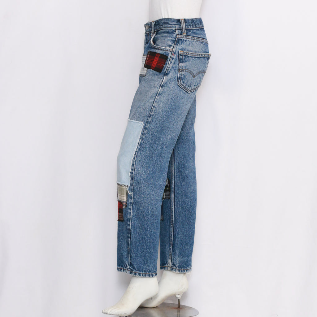 CR065 Reworked Patchwork Denim Pants for Men