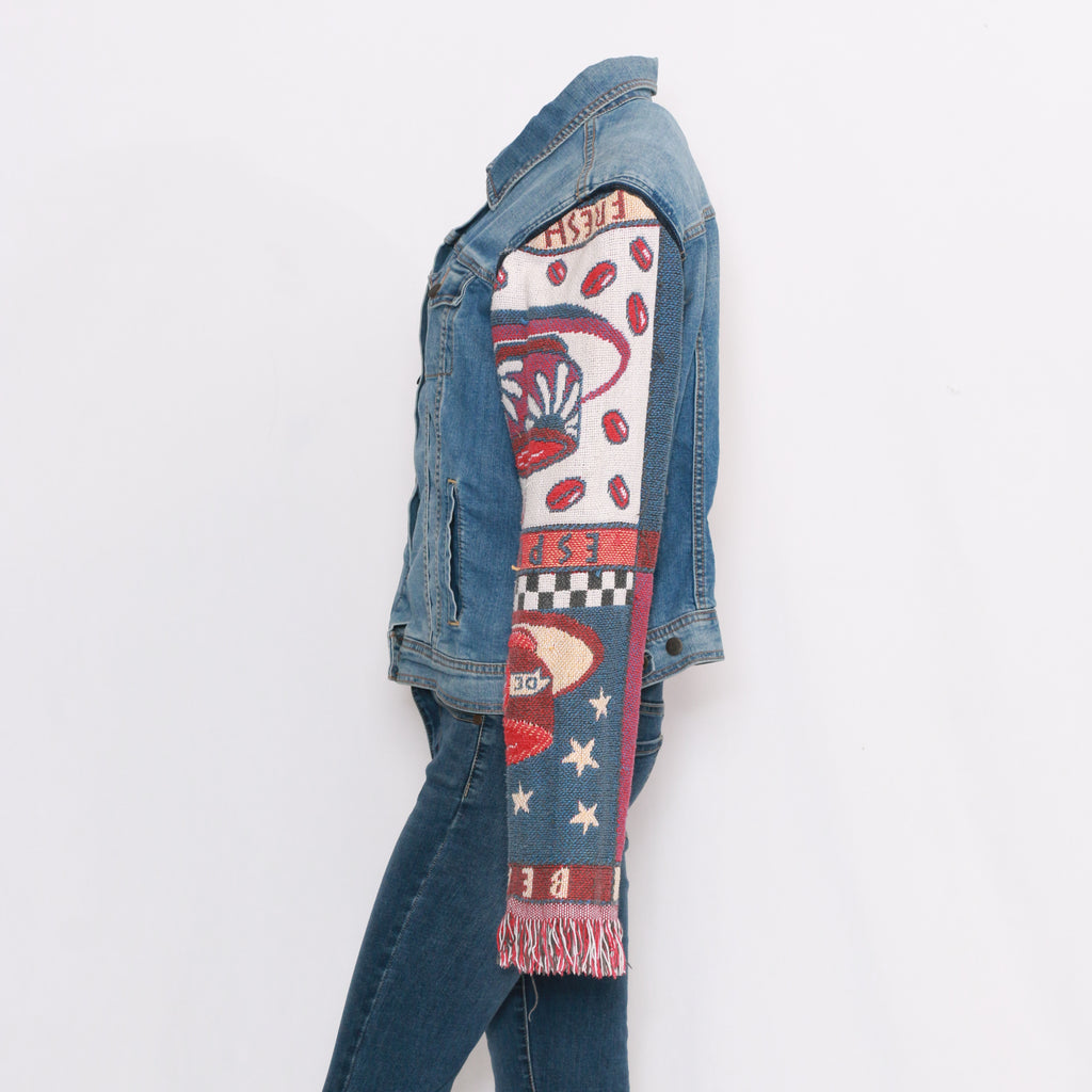 CR20 Women's Denim Jacket with reworked contrast sleeves