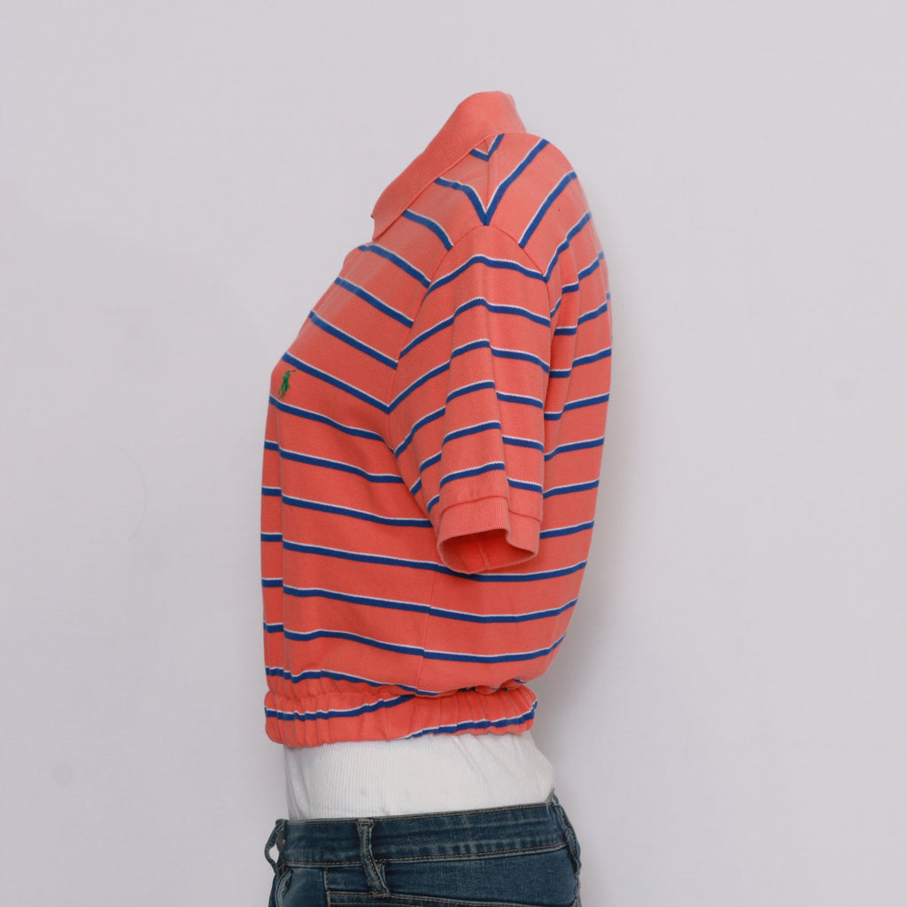 CR1055 Reworked Branded Crop Top With Lined Design