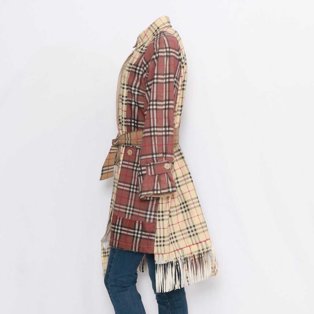 CR241 Reworked All over check Trench coat