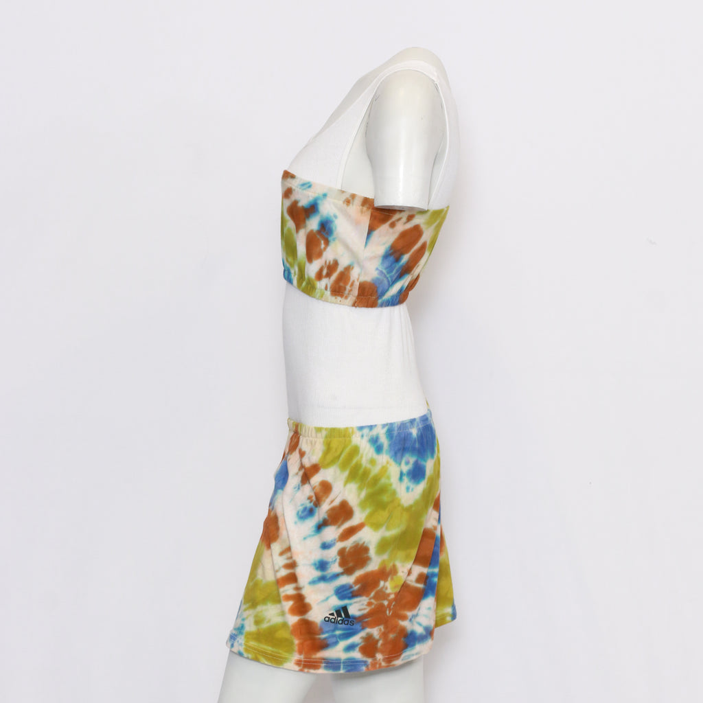 CR613 Reworked Tie and Dye Elastic Tube Top and Skirt