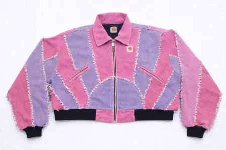 CR1065 - Upcycled Multi-Wash Panel Cropped Jacket