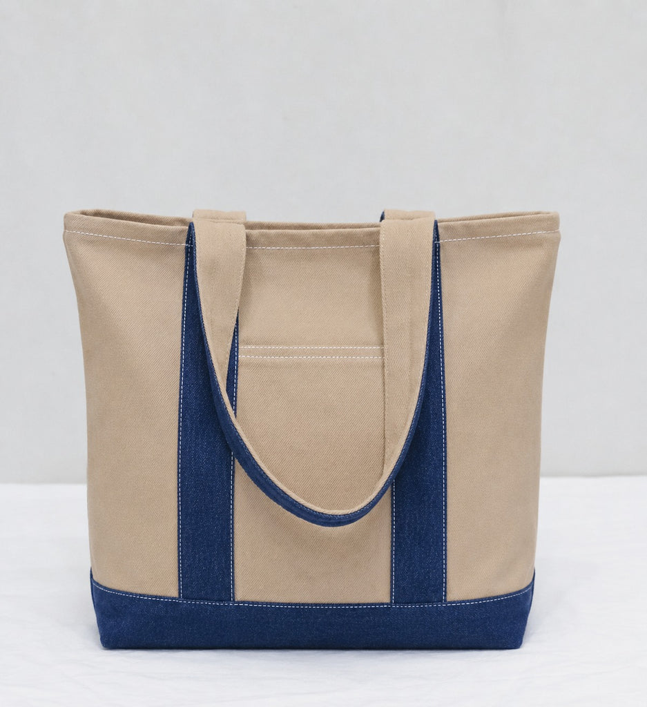 CR2217 UPCYCLED TWO-TONE ZIP TOTE BAG