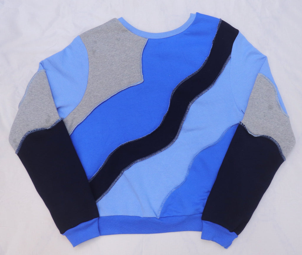 CR02311 Upcycled Nike Wave-Panel Crewneck Sweatshirts