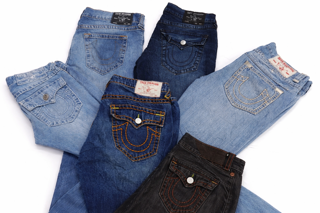 CR7222 Vintage True Religion Flare And Straight Men Jeans