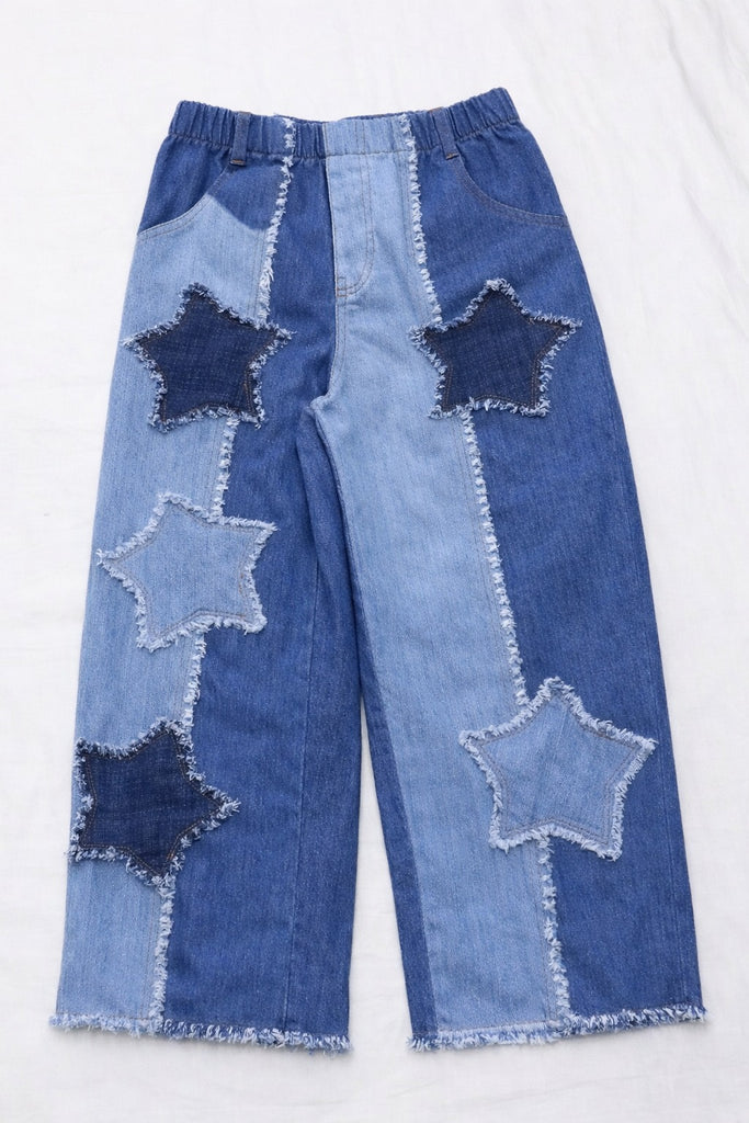 CR1415 Rework Star Patch Denim Pants