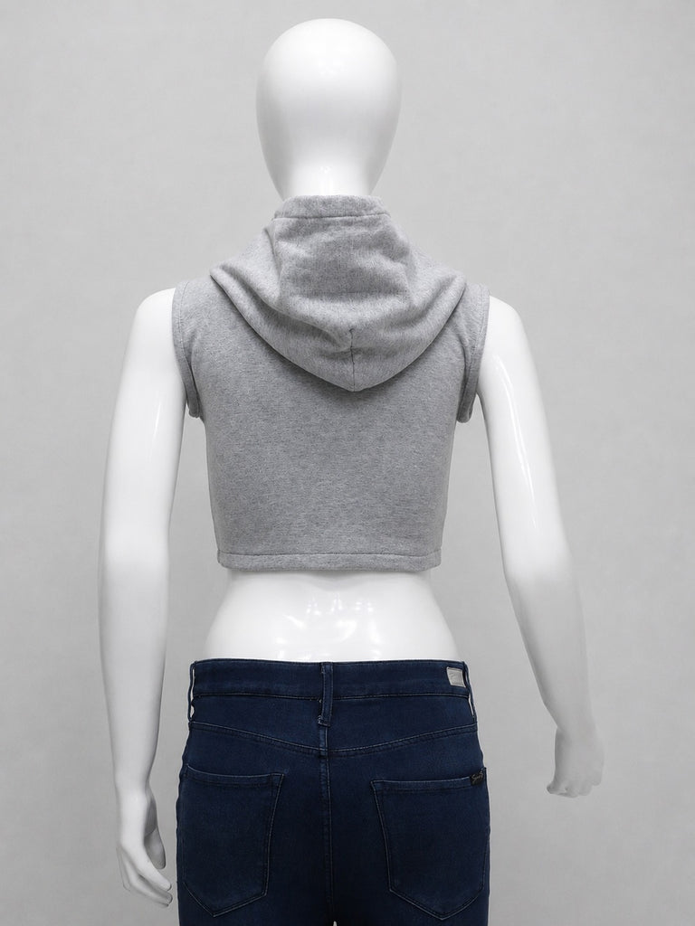 CR2204 UPCYCLED NIKE CORSET CROP HOODIE VEST