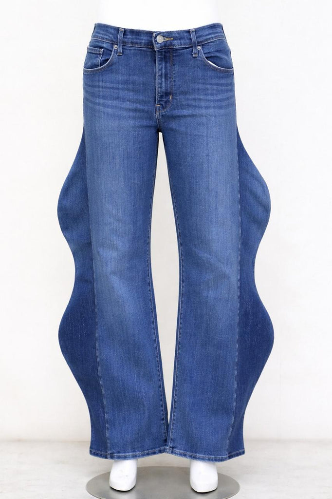 CR1286 Wave Panel Flare Jeans – Sculpted Rework Denim