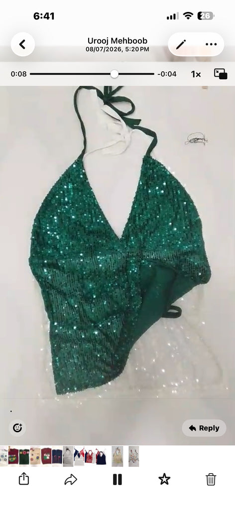 CR174 Upcycled Sequins Alter Top