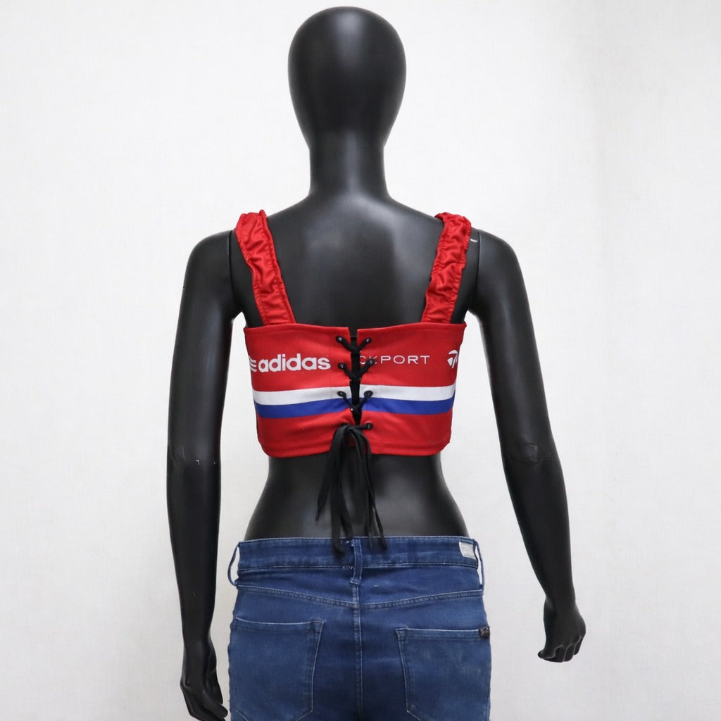 CR1273 Rework Graphic Crop Top – Lace Back Streetwear