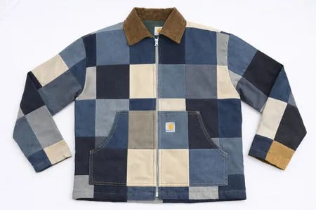 CR1166 Upcycled Heritage Patchwork Zip Jacket