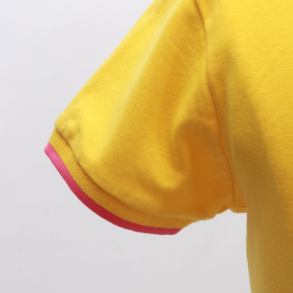 CR1047 Reworked Branded Yellow Bellyshirt With Pink & Green Patch