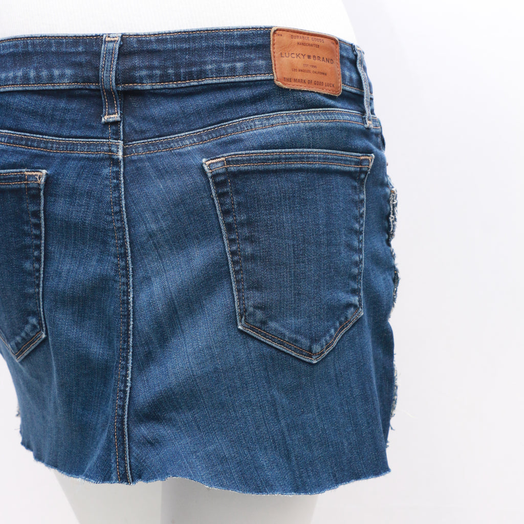 CR634 Reworked Denim Blouse and Mini Skirt Set