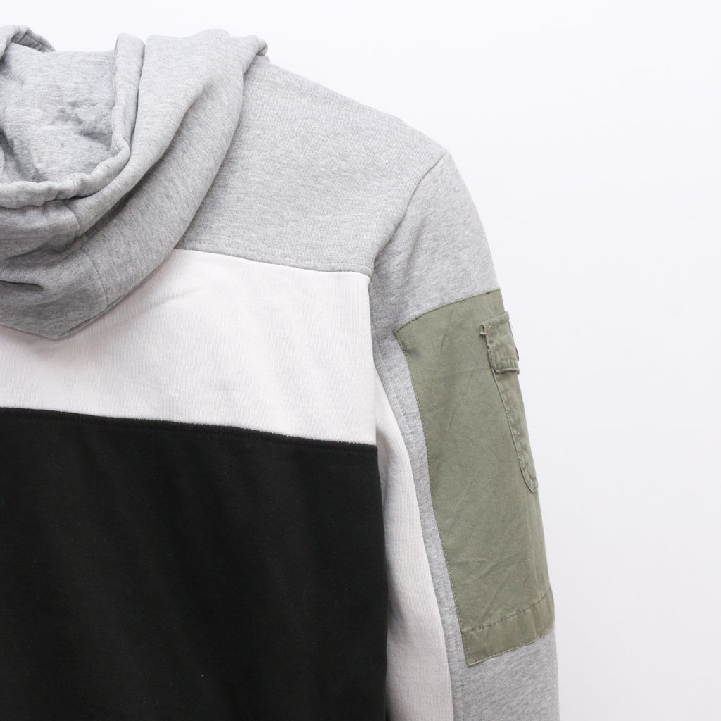 CR1039 Reworked Branded Contrast Side Panel Hoodie Jackets