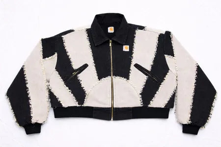 CR1065 - Upcycled Multi-Wash Panel Cropped Jacket