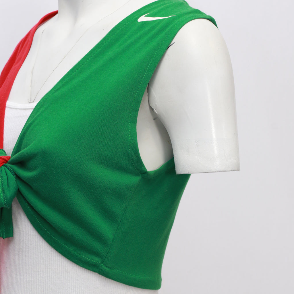 CR1049 Reworked Branded Two Tone Knotted Blouse