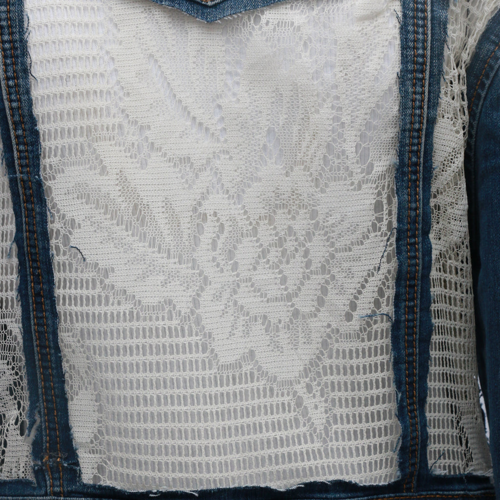 CR248 Mix Brands Reworked Denim Net Jacquard Jacket