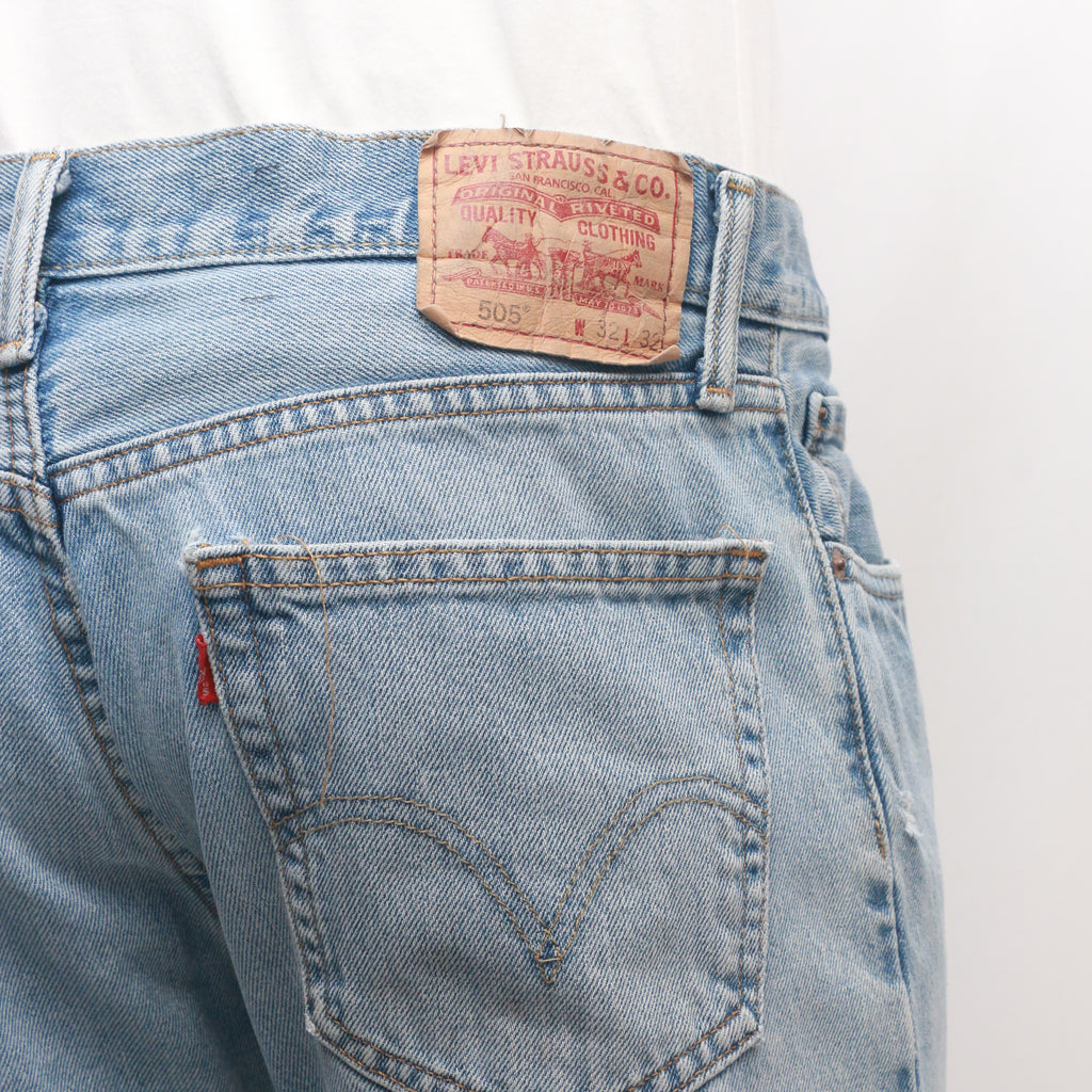 CR084 Trendy Pair Of Reworked Denim Pants Contrast Panels