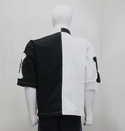 CR-1200 Reworked Ribcage Split-Tone Distressed Shirt Jacket