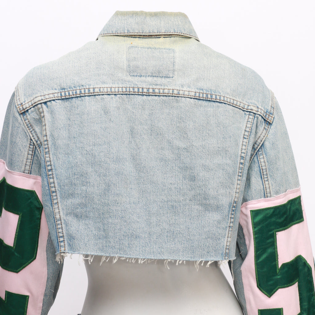 CR152 Reworked Modern Style Denim Crop Jacket