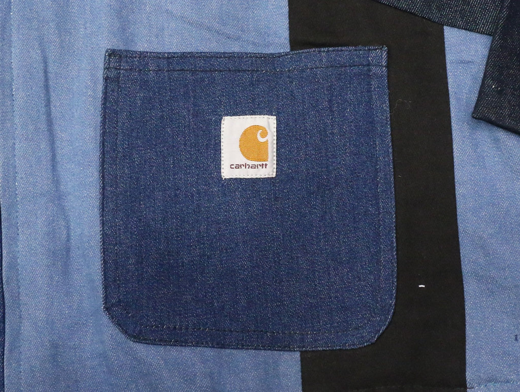 CR1441 Upcycled Patchwork Denim Jacket – Multi Tone Panel Design
