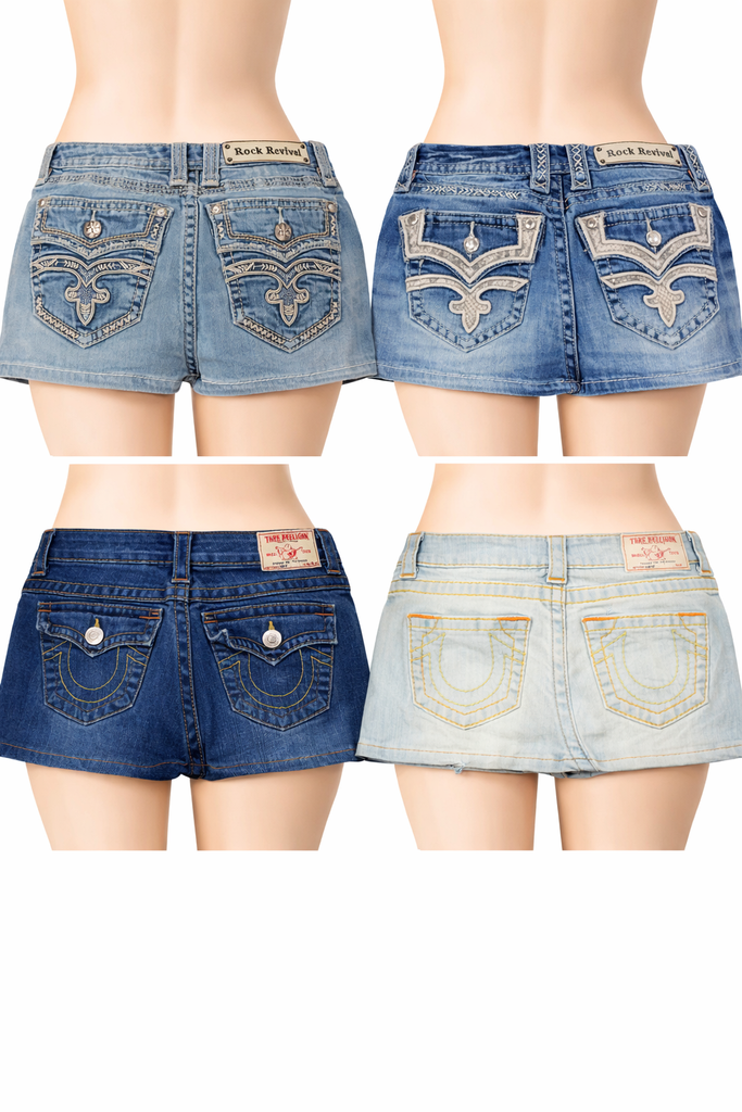 CR7099 Rework True Religion, Rock Revival Skirts