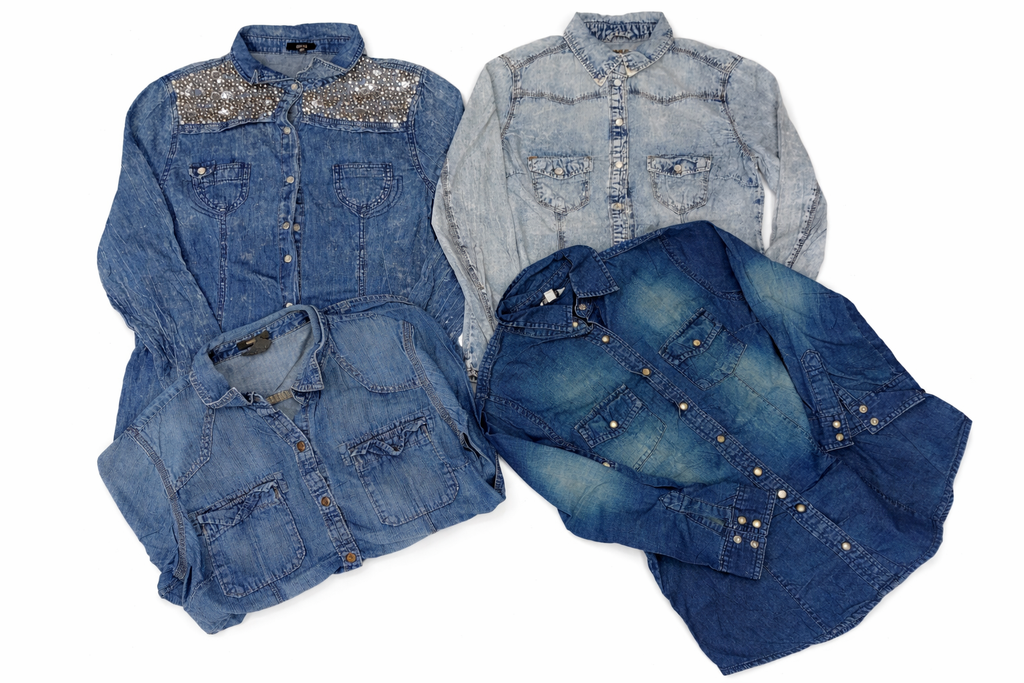 CR7120 Y2K Ladies Denim Blouse