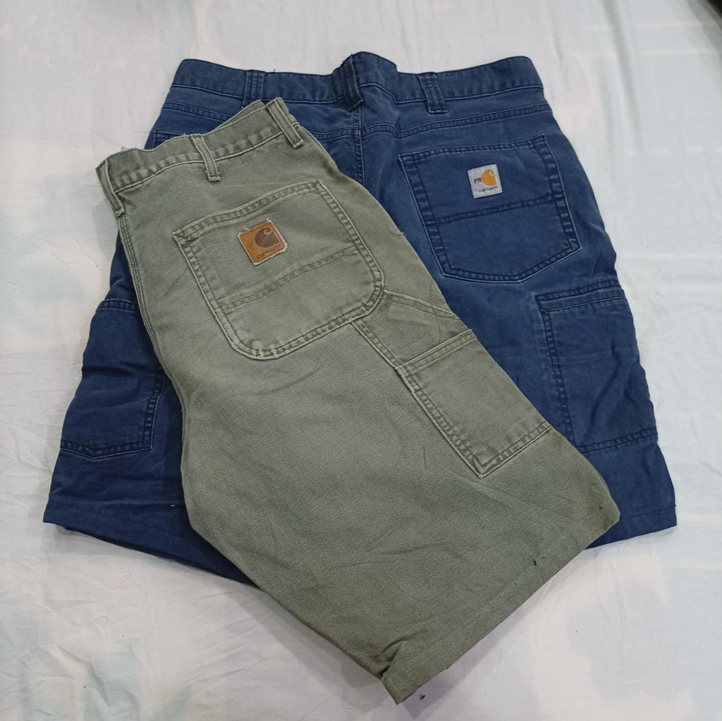 CR12885 Upcycled Carhartt Double-Knee Shorts