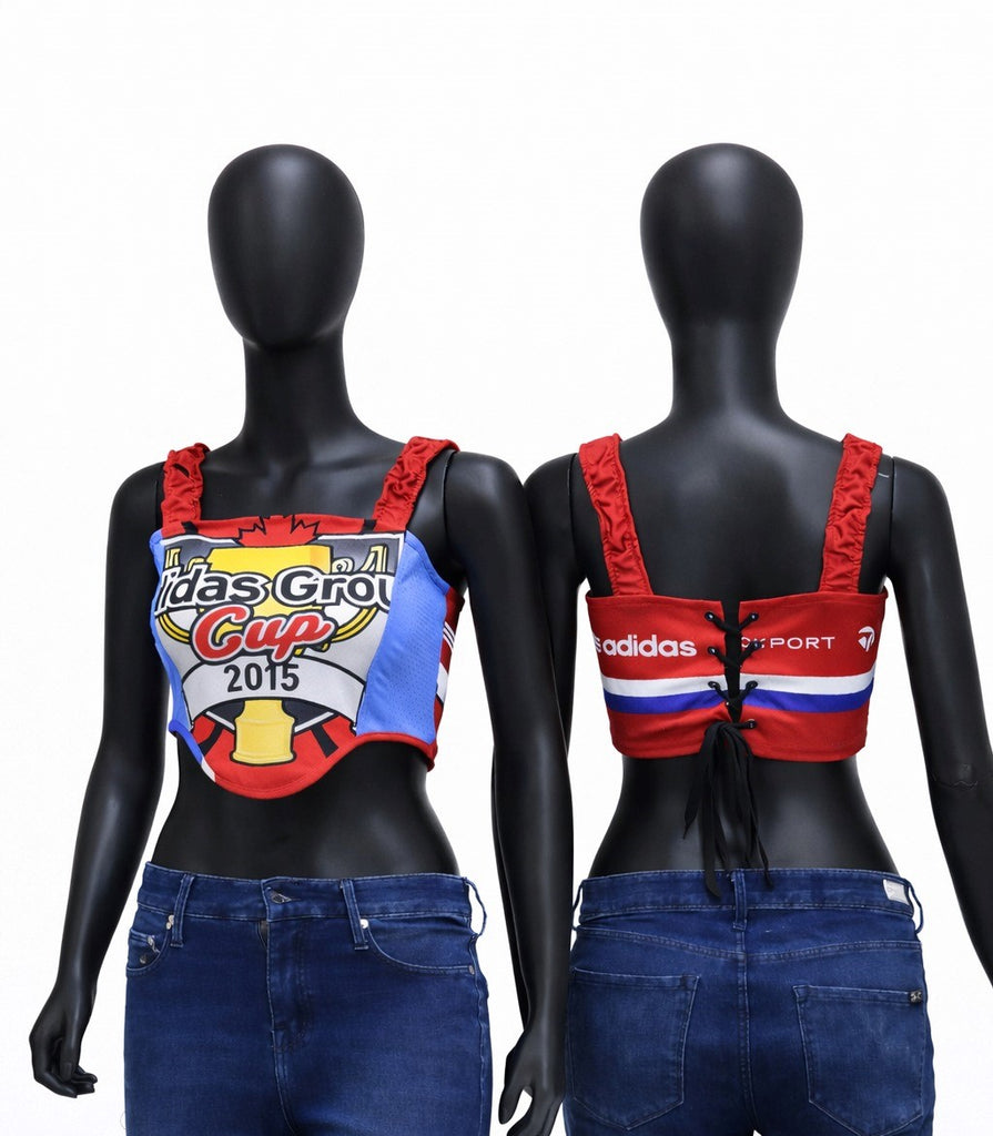 CR1273 Rework Graphic Crop Top – Lace Back Streetwear