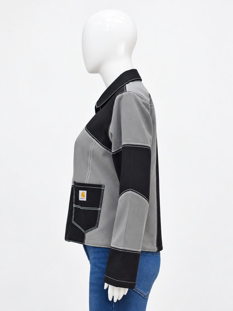 CR2281 UPCYCLED CARHARTT TWO-TONE PANEL ZIP JACKET