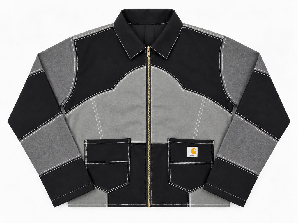 CR2281 UPCYCLED CARHARTT TWO-TONE PANEL ZIP JACKET