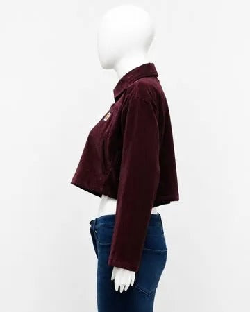 CR2190 UPCYCLED CORDUROY CROPPED ZIP JACKET