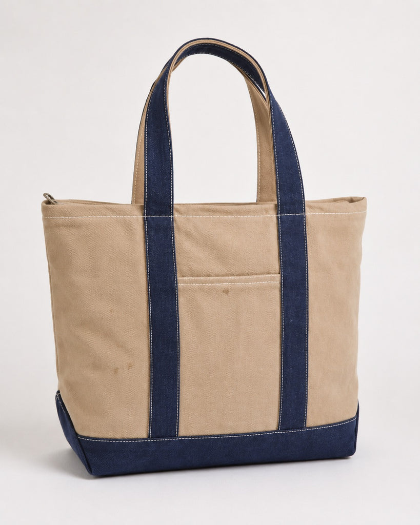 CR2217 UPCYCLED TWO-TONE ZIP TOTE BAG