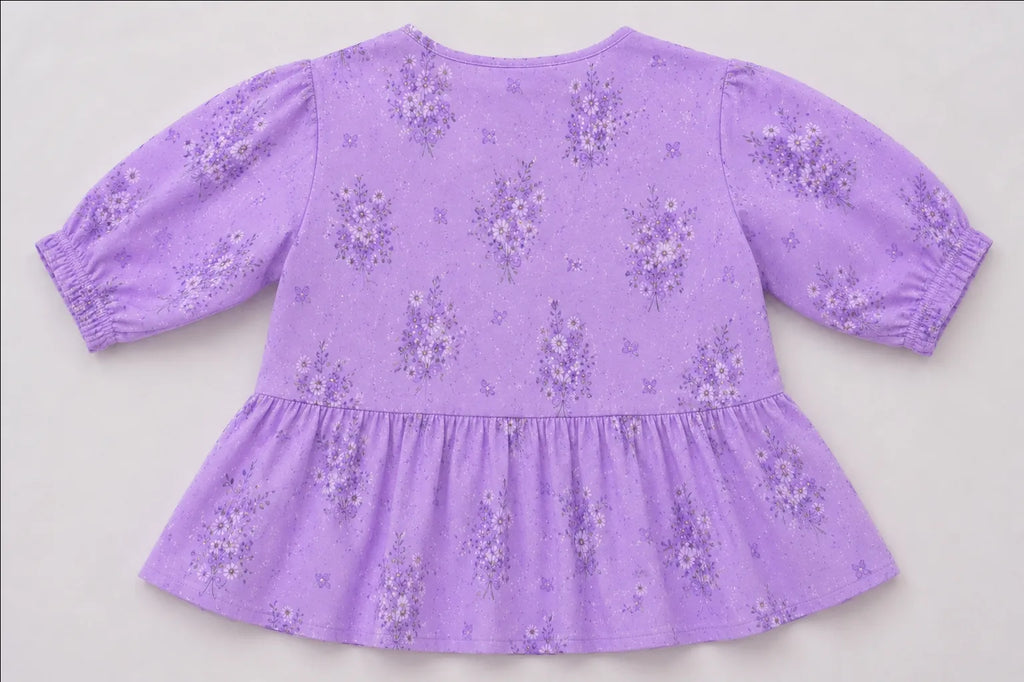 CR1588 Upcycled Floral Babydoll Top