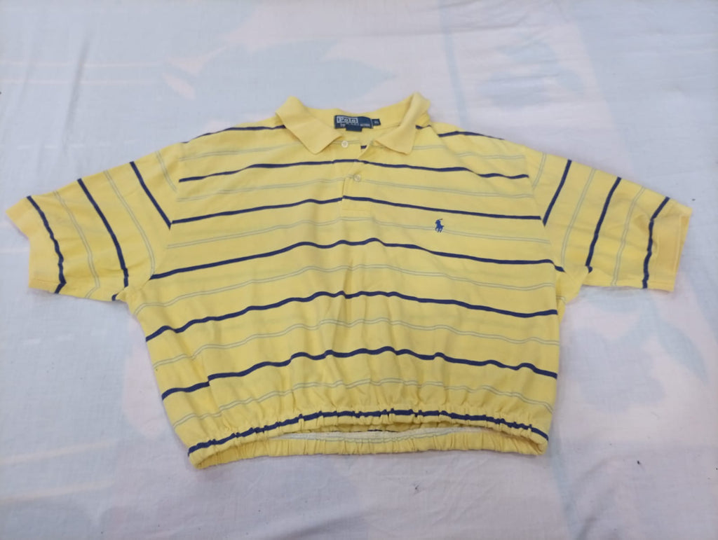 CR13211 Upcycled Polo Crops Tops