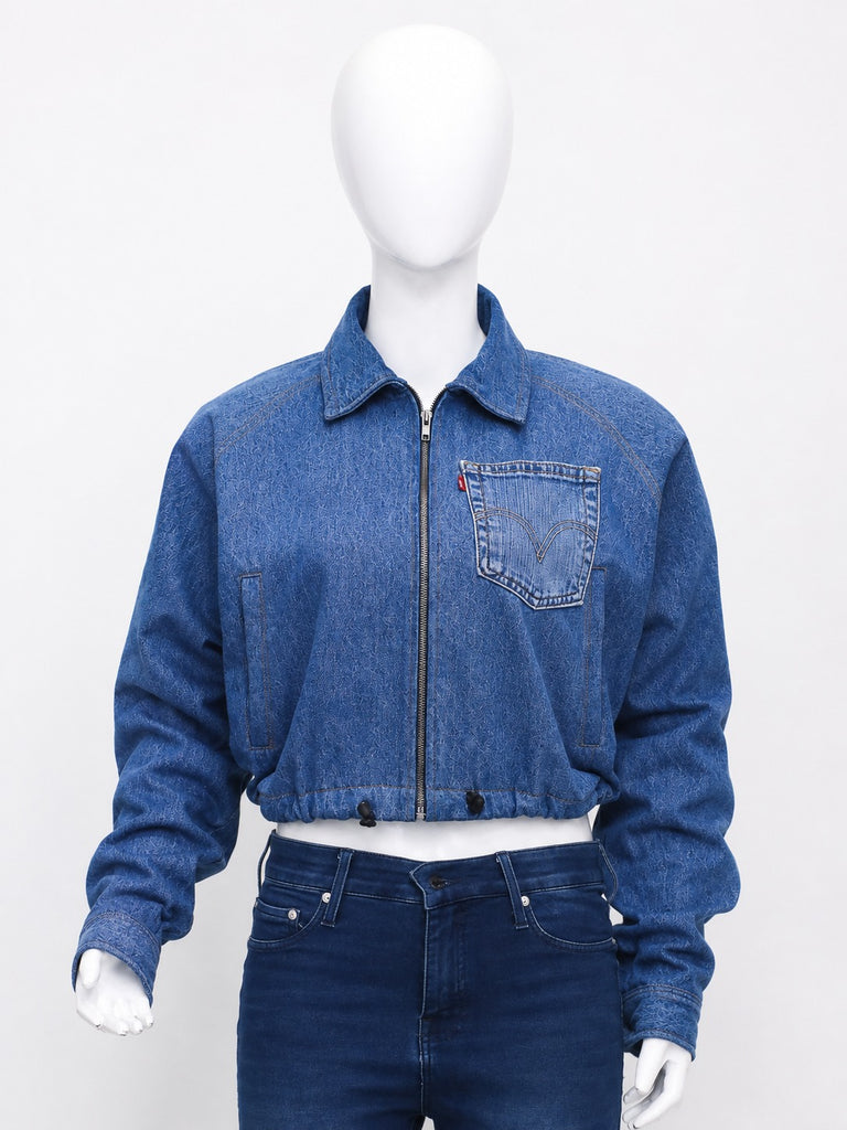 CR2197 UPCYCLED LEVI’S POCKET ZIP-UP DENIM JACKET