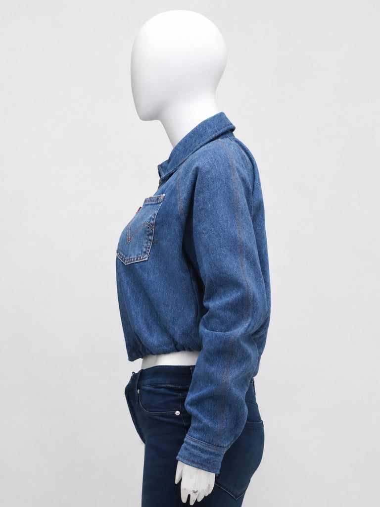 CR2197 UPCYCLED LEVI’S POCKET ZIP-UP DENIM JACKET